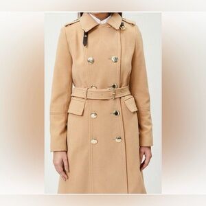 ✨ Calvin Klein Camel Wool Blend Belted Coat | Size 16 | New Without Tags ✨